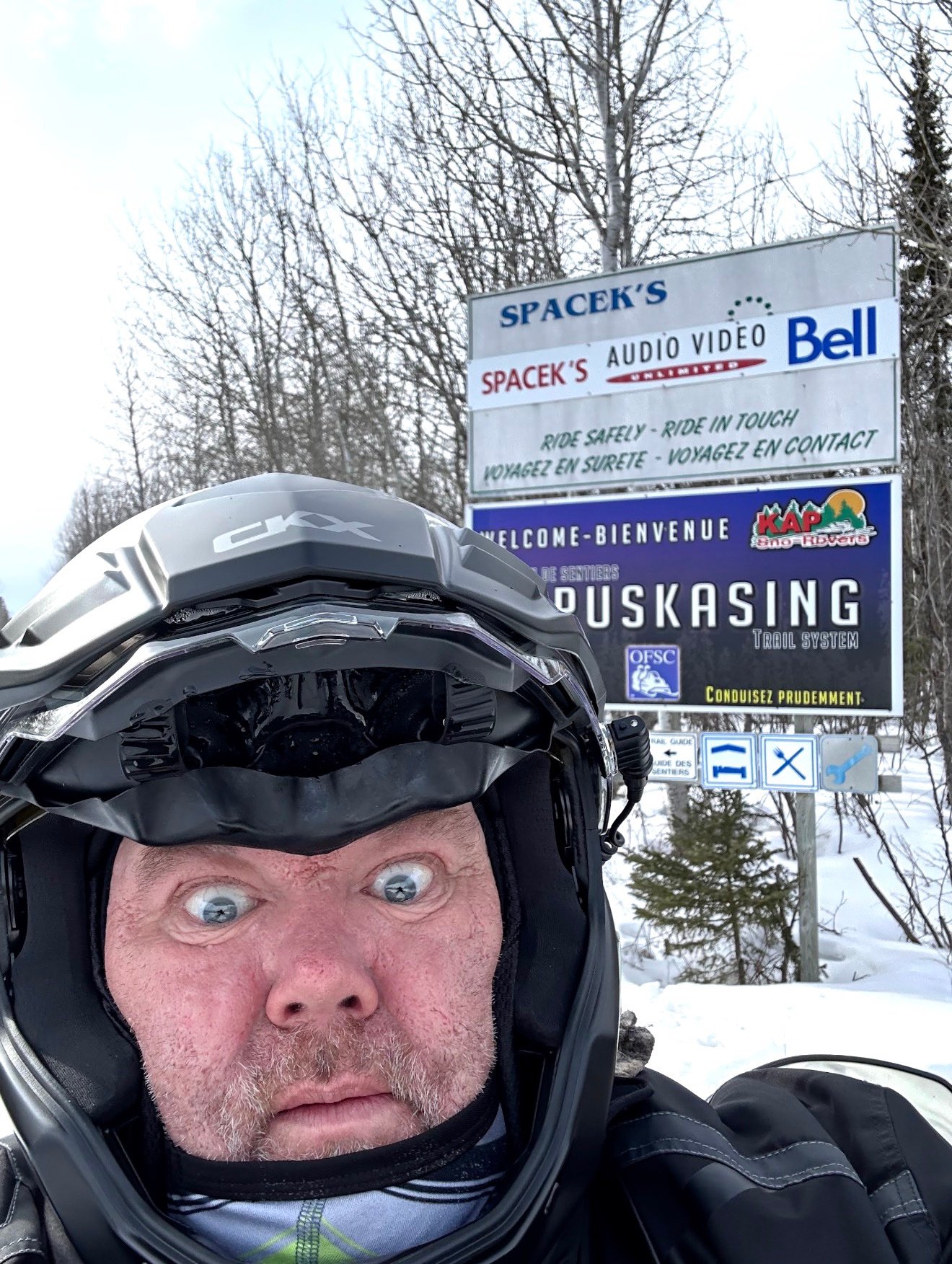 Doug in his CKX Mission helmet at Kapuskasing trail system