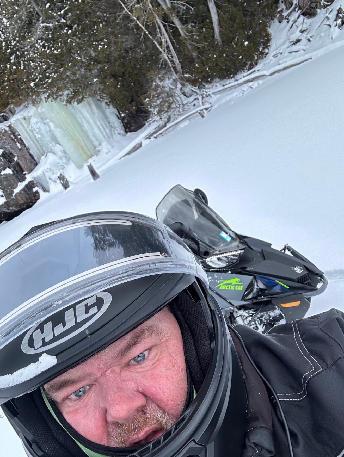 Doug on his snowmobile in Northern Ontario